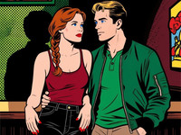 Qwen Image — Speakeasy Hidden Tension — Pop Art