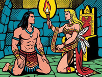 Qwen Image — Tribal Guardian's Desire — Pop Art