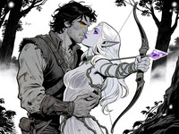 Qwen Image — Fantasy Romance in the Whispering Grove — Pulp Ink