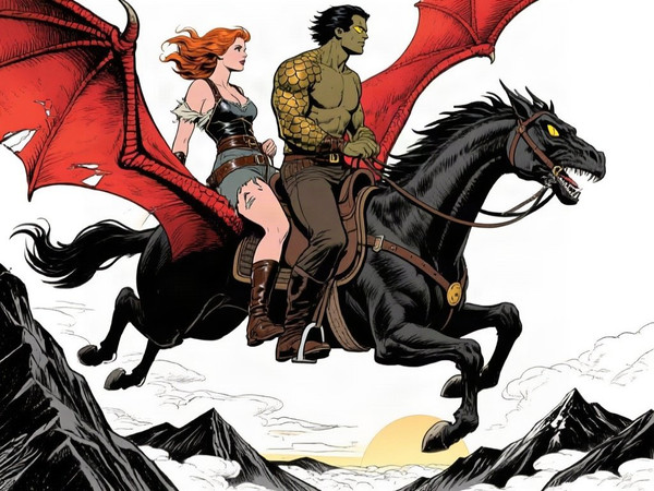 Qwen Image — Dragonrider at Dawn — Pulp Ink