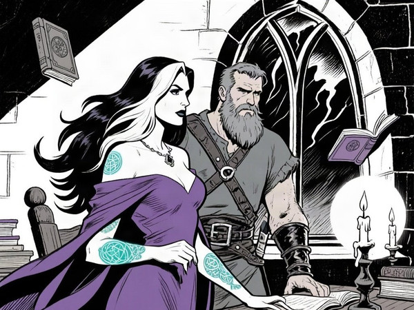 Qwen Image — A Night in the Sorceress's Tower — Pulp Ink