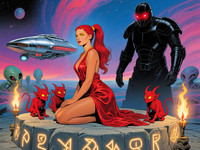 Qwen Image generated image for Altar of Desire - Retro Sci-Fi