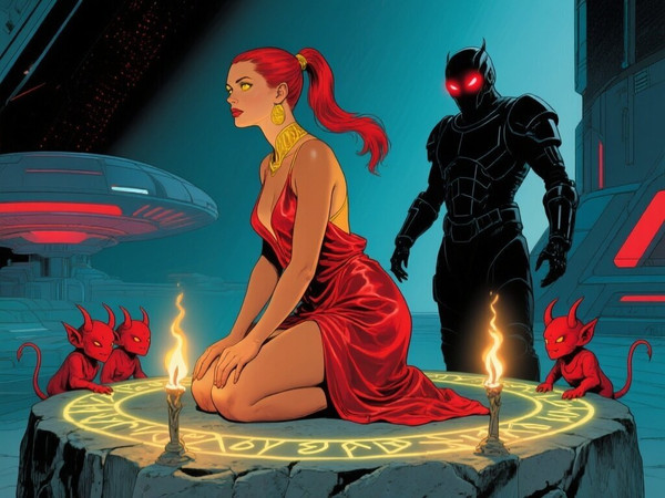 Qwen Image — Altar of Desire — Retro Sci-Fi