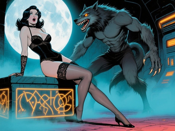 Qwen Image — Moonlit Horror-Erotica Blend — Retro Sci-Fi