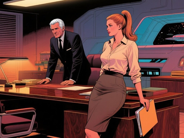 Qwen Image — Office Heat Classics — Retro Sci-Fi