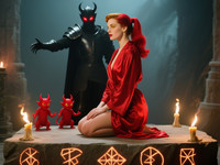 Qwen Image generated image for Altar of Desire - Retro