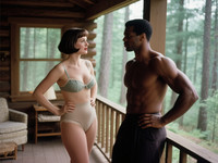 Qwen Image generated image for Cabin in the Woods - Retro