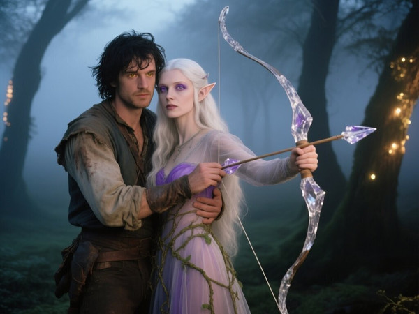 Qwen Image — Fantasy Romance in the Whispering Grove — Retro