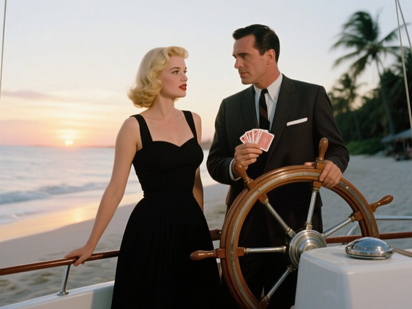 Qwen Image — Luxury Yacht Romance — Retro