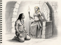 Qwen Image — Tribal Guardian's Desire — Sketch