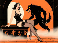 Qwen Image — Moonlit Horror-Erotica Blend — Vintage Poster