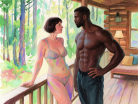 Qwen Image generated image for Cabin in the Woods - Watercolor