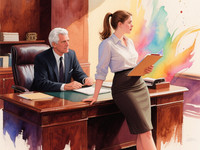 Qwen Image generated image for Office Heat Classics - Watercolor