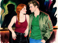 Qwen Image generated image for Speakeasy Hidden Tension - Watercolor