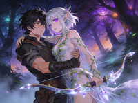 Seedream V4.5 — Fantasy Romance in the Whispering Grove — Anime