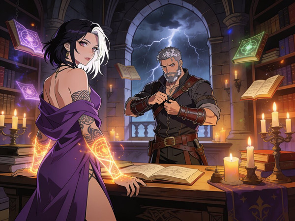 Seedream V4.5 — A Night in the Sorceress's Tower — Anime