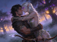Seedream V4.5 — Fantasy Romance in the Whispering Grove — Digital Art