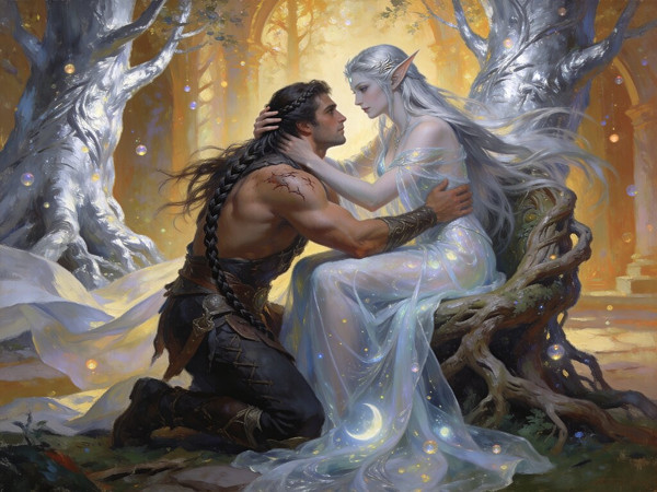 Seedream V4.5 — The Elven Queen's Champion — Classic Romance