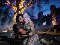 Seedream V4.5 — Fantasy Romance in the Whispering Grove — Dark Fantasy