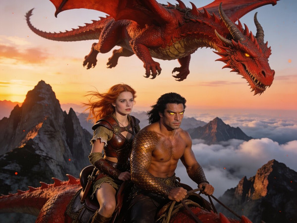 Seedream V4.5 — Dragonrider at Dawn — Dark Fantasy