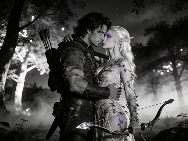 Seedream V4.5 — Fantasy Romance in the Whispering Grove — Film Noir