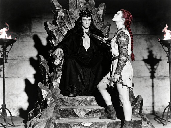 Seedream V4.5 — The Shieldmaiden and the Dark Lord — Film Noir