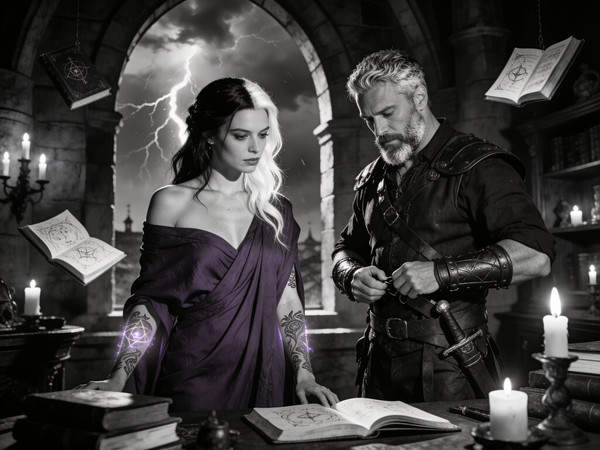 Seedream V4.5 — A Night in the Sorceress's Tower — Film Noir