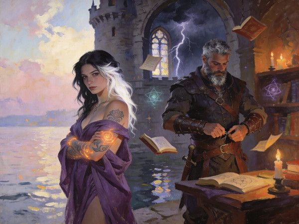 Seedream V4.5 — A Night in the Sorceress's Tower — Impressionism