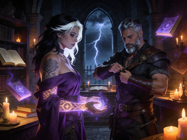 Seedream V4.5 — A Night in the Sorceress's Tower — Neo Noir
