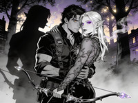 Seedream V4.5 — Fantasy Romance in the Whispering Grove — Noir Comic