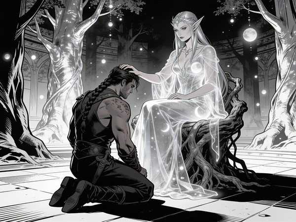 Seedream V4.5 — The Elven Queen's Champion — Noir Comic