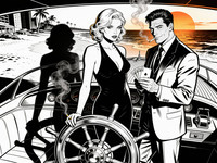 Seedream V4.5 — Luxury Yacht Romance — Noir Comic