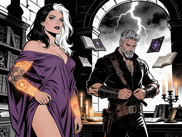 Seedream V4.5 — A Night in the Sorceress's Tower — Noir Comic
