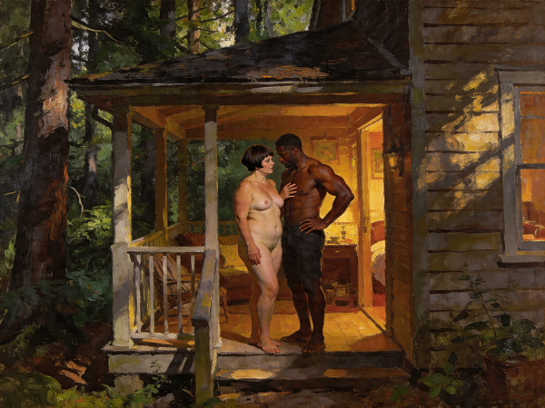Seedream V4.5 — Cabin in the Woods — Oil Painting