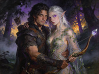Seedream V4.5 — Fantasy Romance in the Whispering Grove — Oil Painting