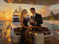 Seedream V4.5 — Luxury Yacht Romance — Oil Painting
