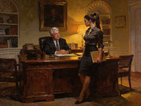 Seedream V4.5 — Office Heat Classics — Oil Painting