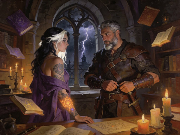 Seedream V4.5 — A Night in the Sorceress's Tower — Oil Painting
