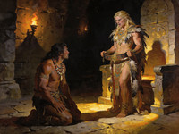 Seedream V4.5 — Tribal Guardian's Desire — Oil Painting