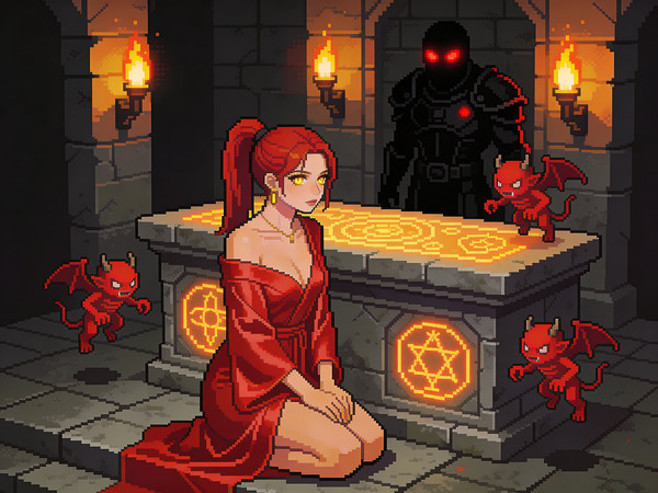 Seedream V4.5 — Altar of Desire — Pixel Art