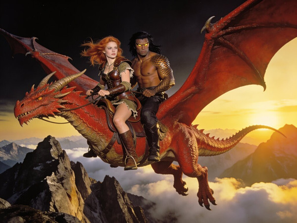 Seedream V4.5 — Dragonrider at Dawn — Polaroid