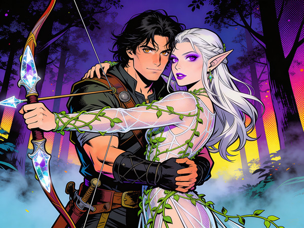 Seedream V4.5 — Fantasy Romance in the Whispering Grove — Pop Art