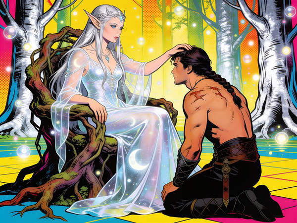 Seedream V4.5 — The Elven Queen's Champion — Pop Art