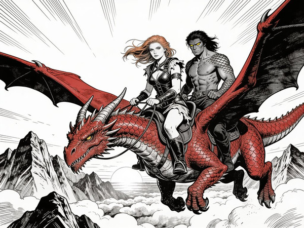 Seedream V4.5 — Dragonrider at Dawn — Pulp Ink