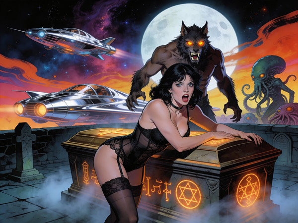 Seedream V4.5 — Moonlit Horror-Erotica Blend — Retro Sci-Fi