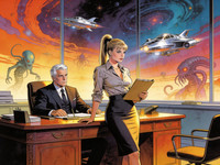 Seedream V4.5 — Office Heat Classics — Retro Sci-Fi