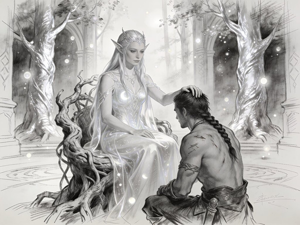 Seedream V4.5 — The Elven Queen's Champion — Sketch