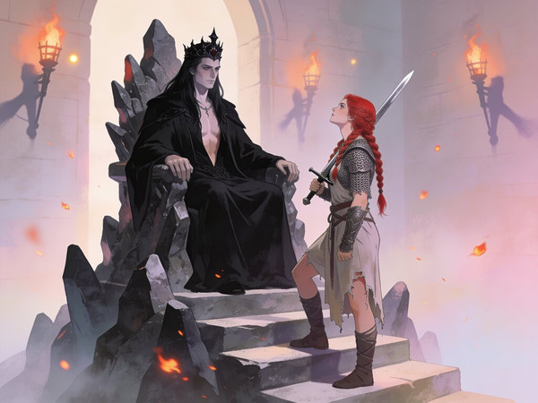 Seedream V4.5 — The Shieldmaiden and the Dark Lord — Soft