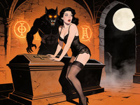 Seedream V4.5 — Moonlit Horror-Erotica Blend — Vintage Poster