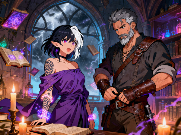 Seedream V4 — A Night in the Sorceress's Tower — Anime